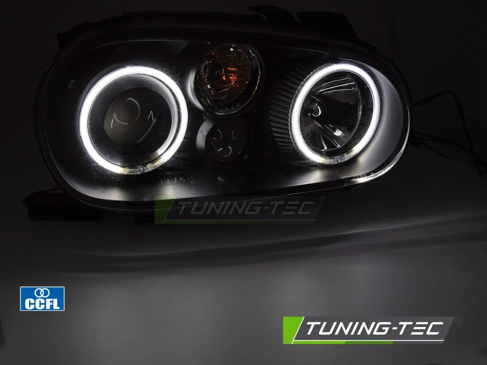 Přední světla ANGEL EYES CCFL VW GOLF IV 97-03, ČERNÉ