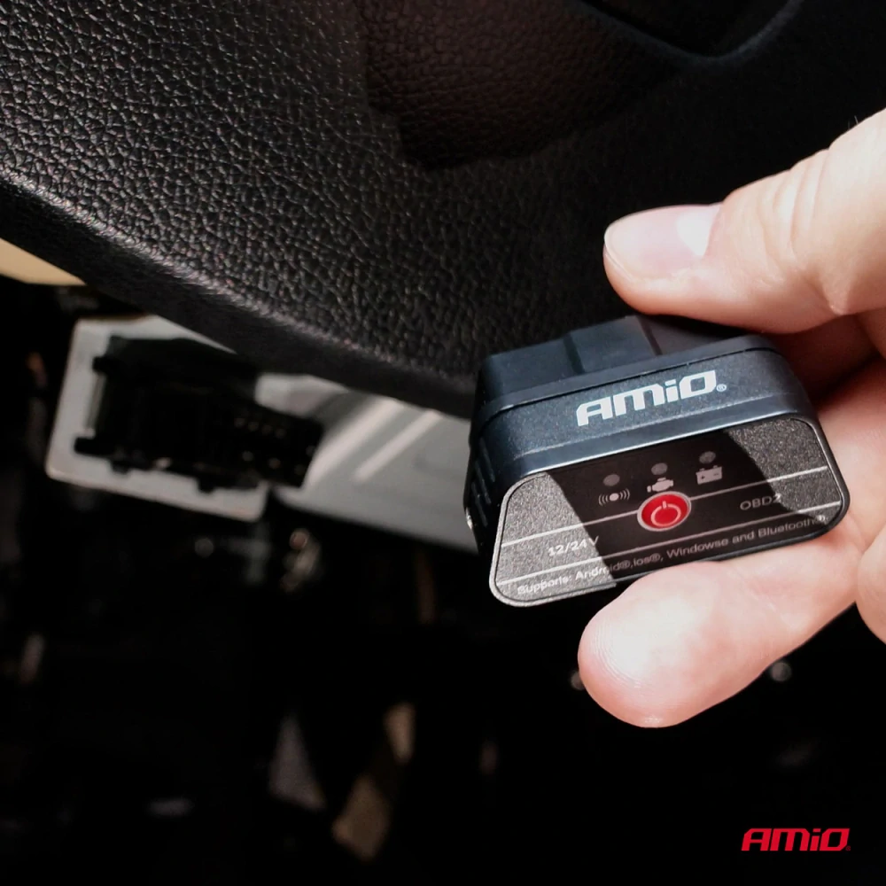 Diagnostický skener OBD2 BT s tlačítkem ON /OFF AMIO