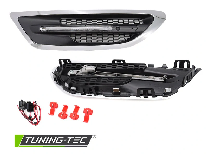 Přední blatníky BMW F10, F11, 2010-2016, SPORT STYLE s bočními chromovými přívody vzduchu, sada L+P