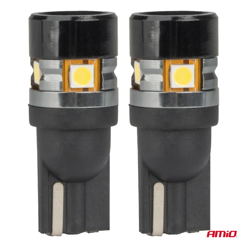 LED žárovky CANBUS T10 W5W 5SMD 3030 White 12V 24V AMiO, 2KS