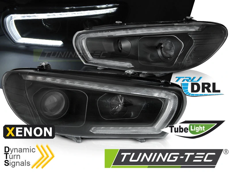 Přední xenonová světla, světlomety, lampy VW Scirocco, 2008-2014, XENON, SEQ, černé