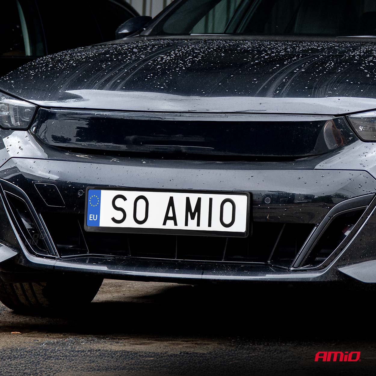 Podložka pod SPZ - ČERNÁ / L PREMIUM EU/DE AMiO