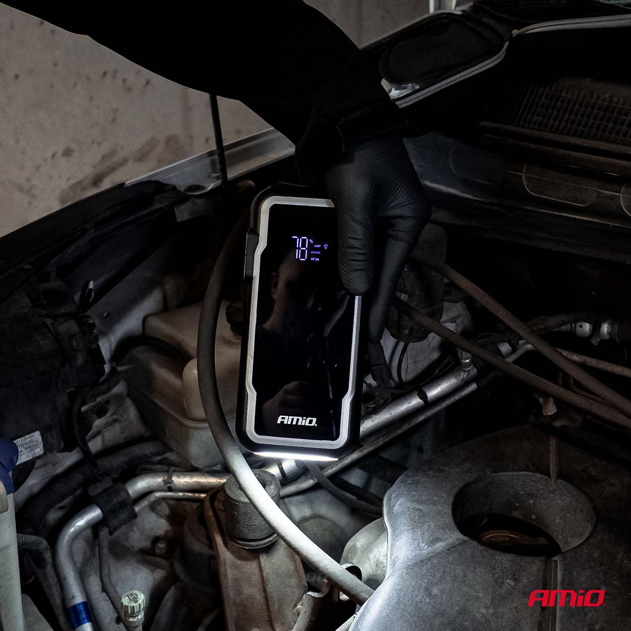 Power Banka, startovací stanice | booster 12000 mAh | 1600A USB LED | AMIO