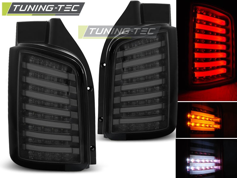 Zadní světla VW T5 03-09 - kouřové LED BAR TRANSPORTER (dvojité dveře)