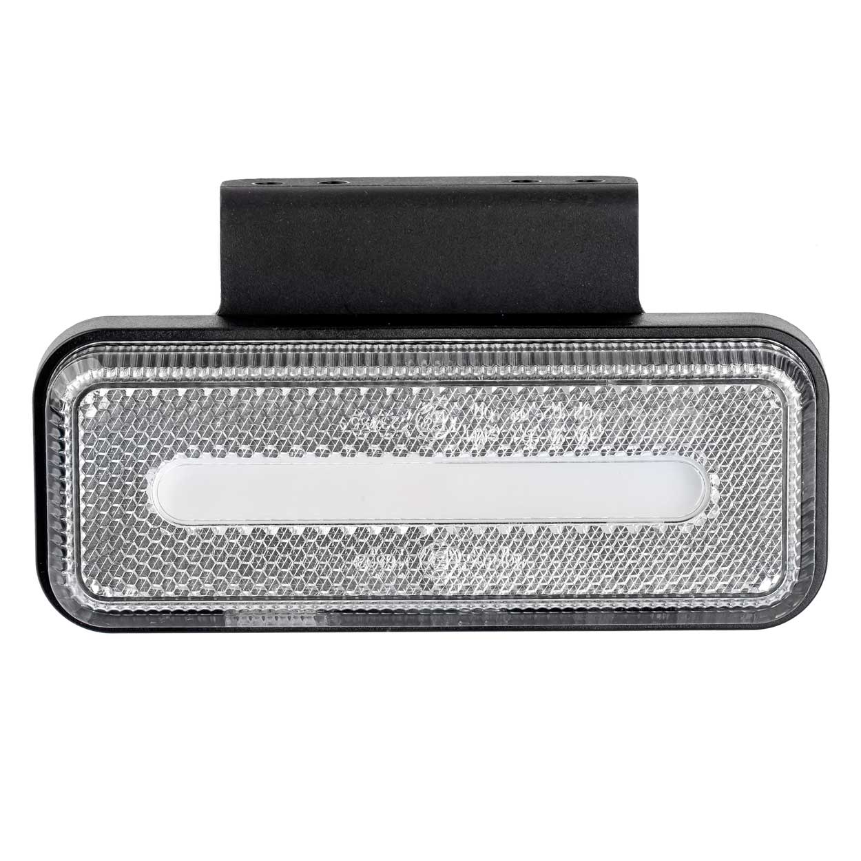 Obrysové poziční LED světlo AMIO, bílé, v plastovém krytu, 124x49 mm, hranaté