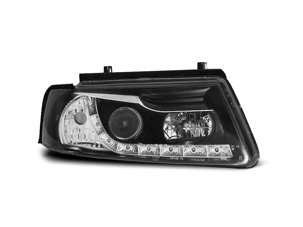 Přední světlomety, světla, lampy Volkswagen Passat B5 3B, 1996-2000, LED Daylight, černé black
