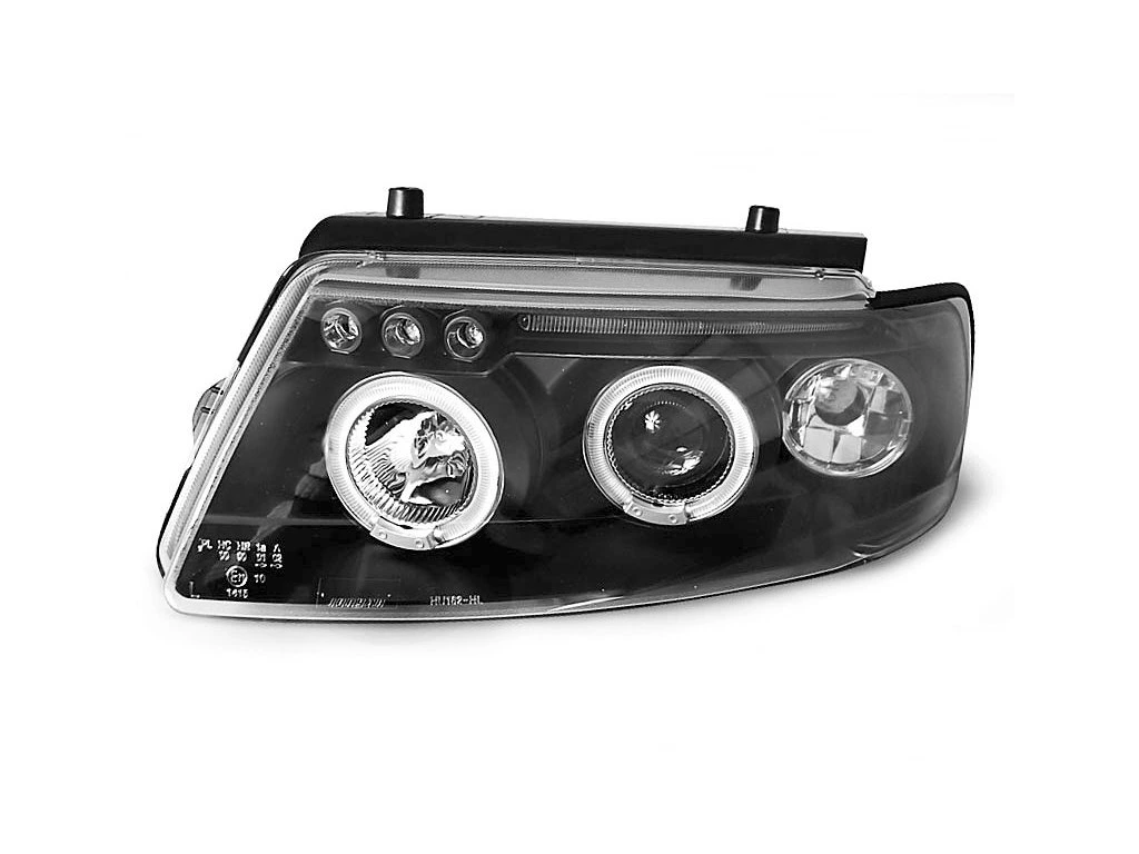 Přední světlomety, světla, lampy Volkswagen Passat B5 3B, 1996-2000, Angel Eyes, černé black