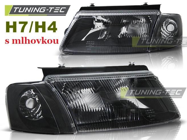 Přední světlomety, světla, lampy Volkswagen Passat B5 3B, 1996-2000, černé black (H7+H4)