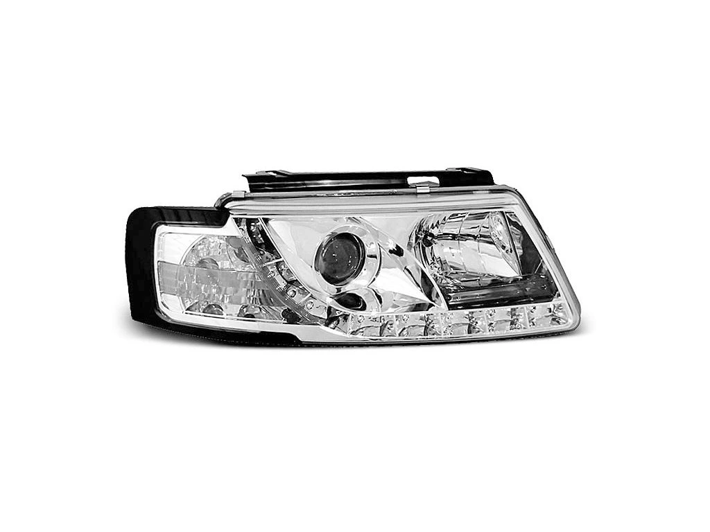 Přední světla Volkswagen Passat B5 3B, 1996-2000, LED Daylight, chrom 
