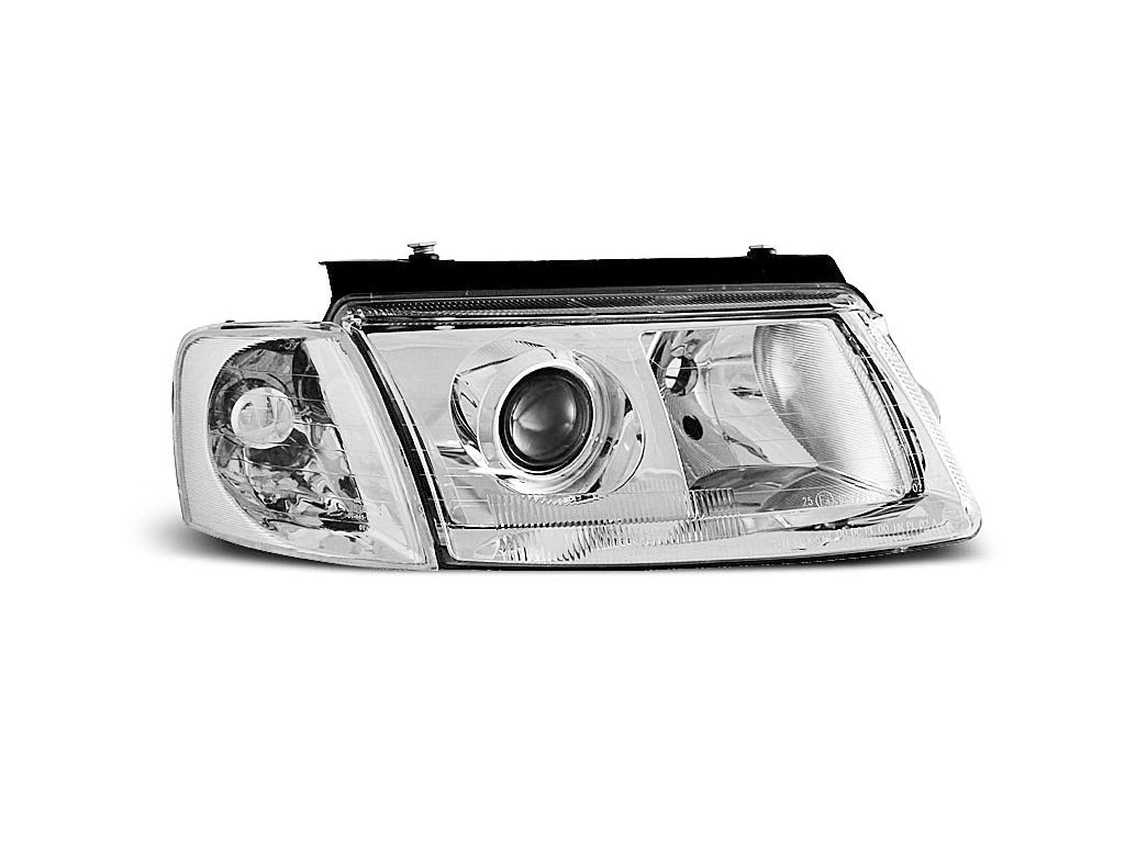 Přední světla Volkswagen Passat B5 3B, 1996-2000, Angel Eyes, chrom