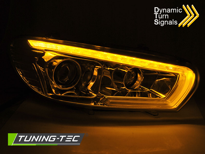 Přední světla, světlomety, lampy VW Scirocco, 2008-2014, LED, SEQ, DRL, chromové