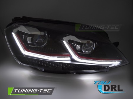 PŘEDNÍ LED SVĚTLOMETY SEQ DRL VW GOLF VII 13-17 Red