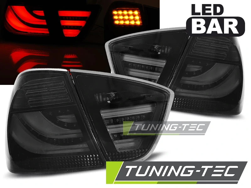 Zadní světla, lampy BMW E90, 2005-2008, LED BAR, kouřová
