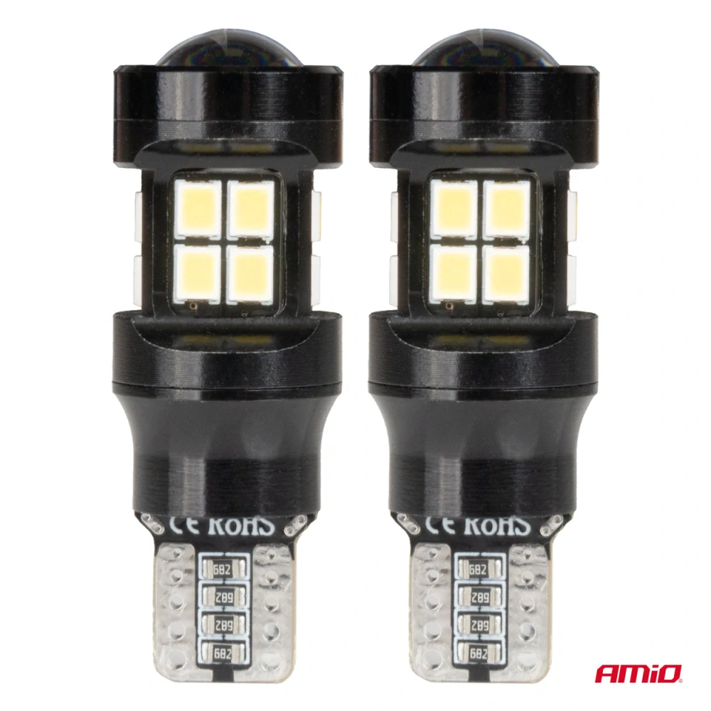 LED žárovky CANBUS T15 W16W 15SMD 2835 Bílé 12V 24V AMiO 2KS