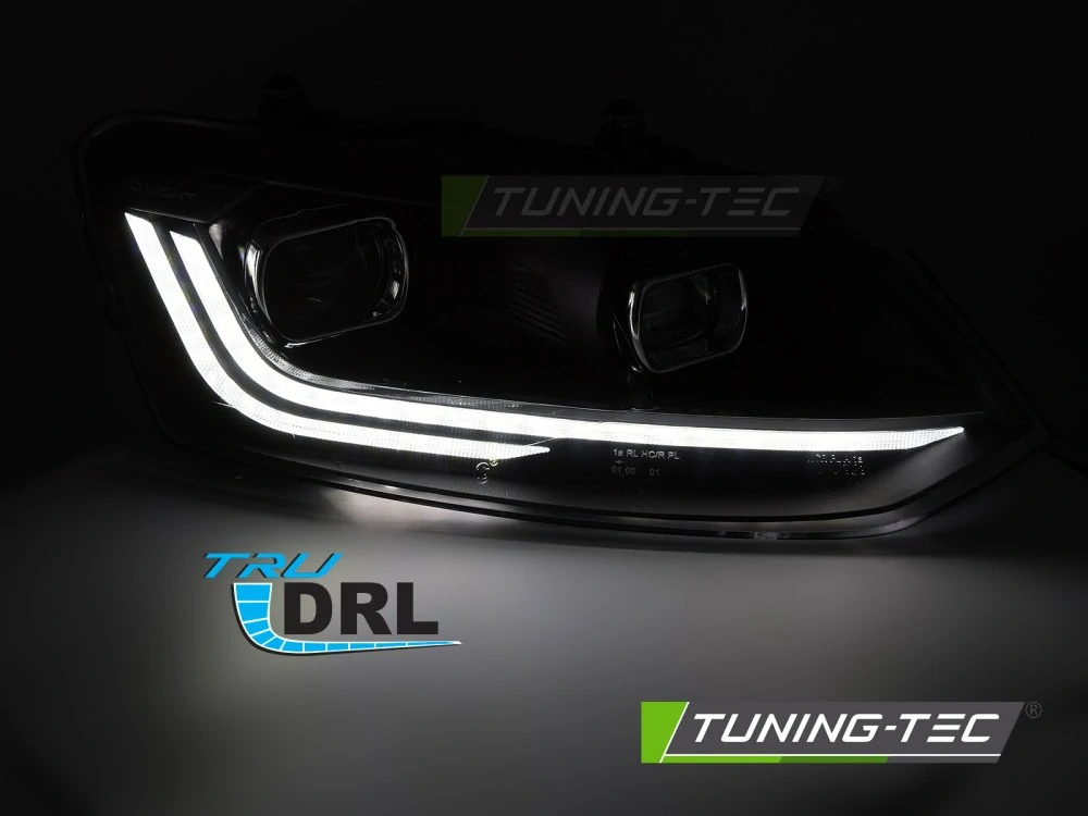 Volkswagen Polo 6R 2009-2017 - Přední LED světla SILVER LINE SEQ DRL
