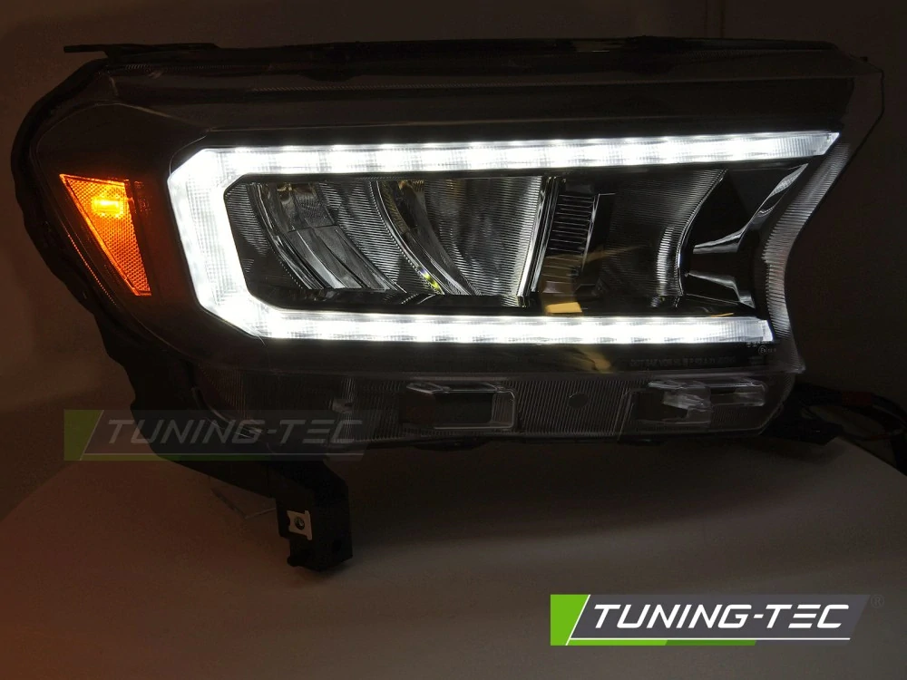 Přední FULL LED světla, světlomety, lampy Ford Ranger V 2016-2022, LED, DRL, SEQ, černé