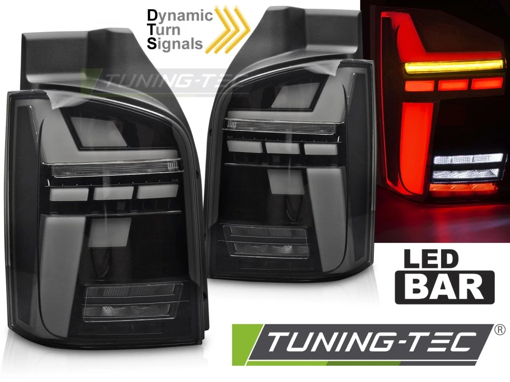 Zadní světla VW T5 04/03-09 / 10-15 zad.výklopné dveře, kouřová LED SEQ
