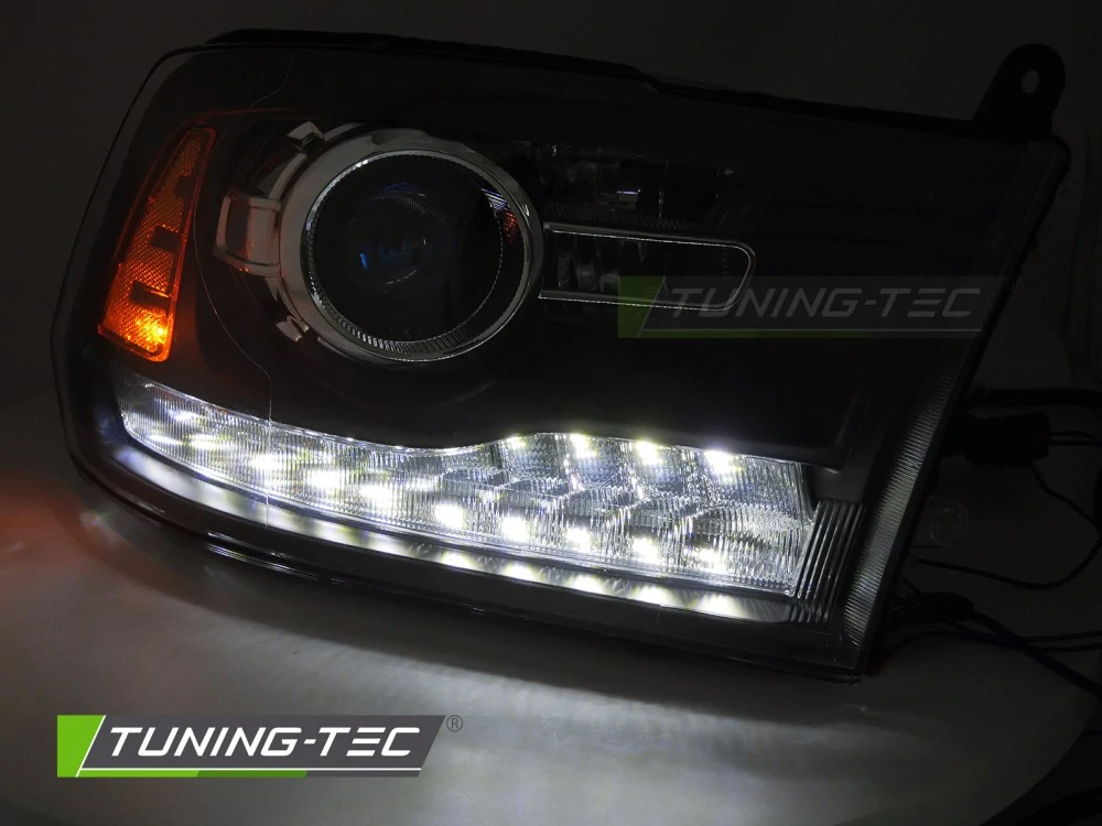Přední světla, lampy, světlomety Dodge Ram 09-18 černé
