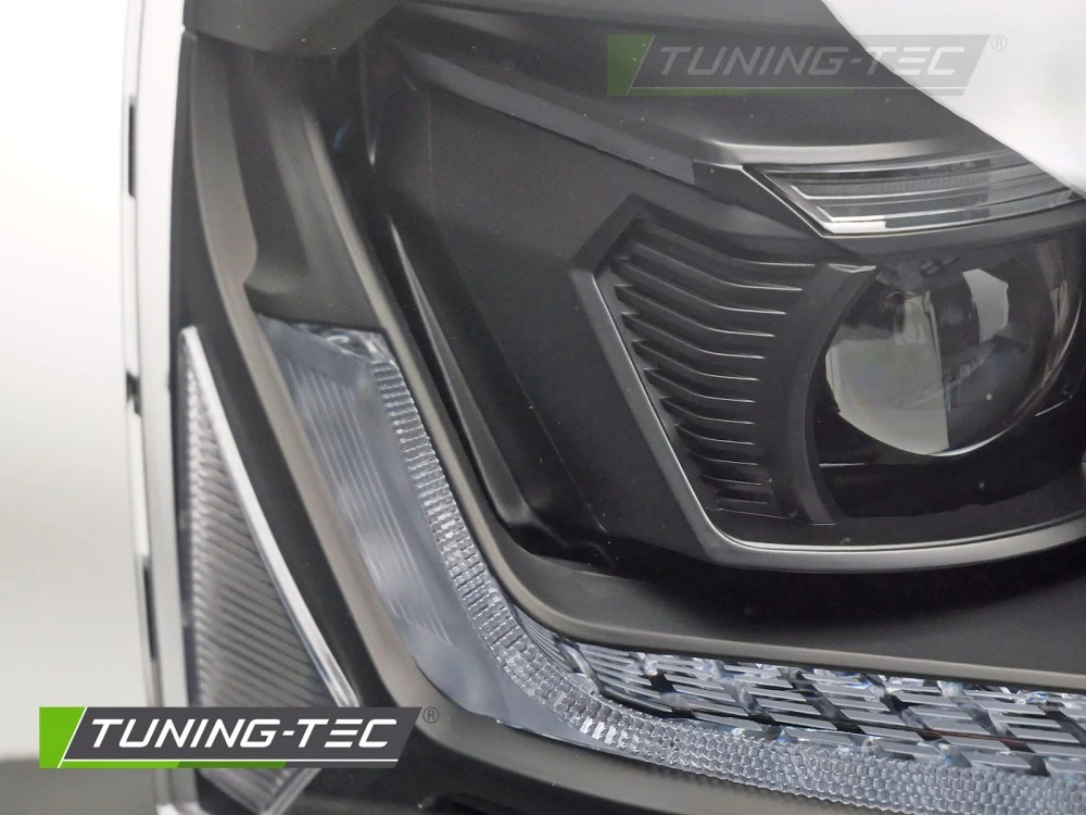 Přední světla VW T5.1 10-15 černé FULL LED DRL SEQ