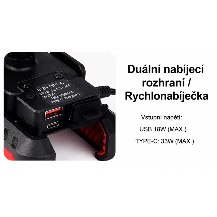 Univerzální držák telefonu na kolo, motocykl s USB / USB-C nabíječkou