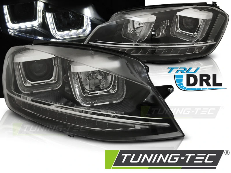 Přední světla U-LED BAR VW Golf 7 2012-2017 černé
