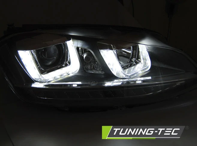 Přední světla VW Golf 7, 2012-2017, U-type, černé