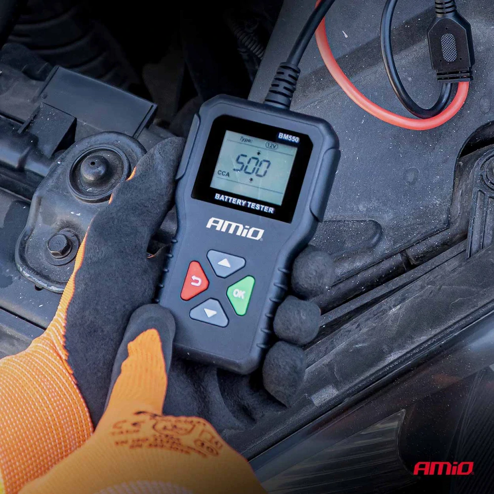 Profesionální digitální tester akumulátoru 2–220 Ah 6V 12V 24V AMIO