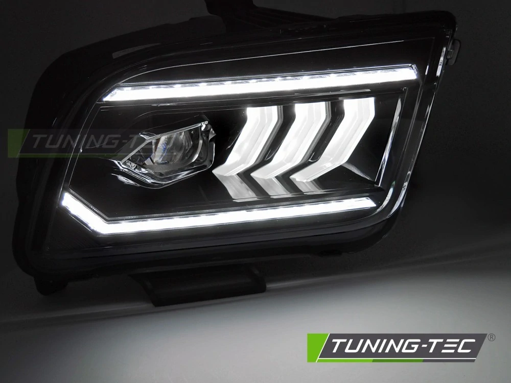 Přední světla Ford Mustang 2004-2009 černá TUBE LED