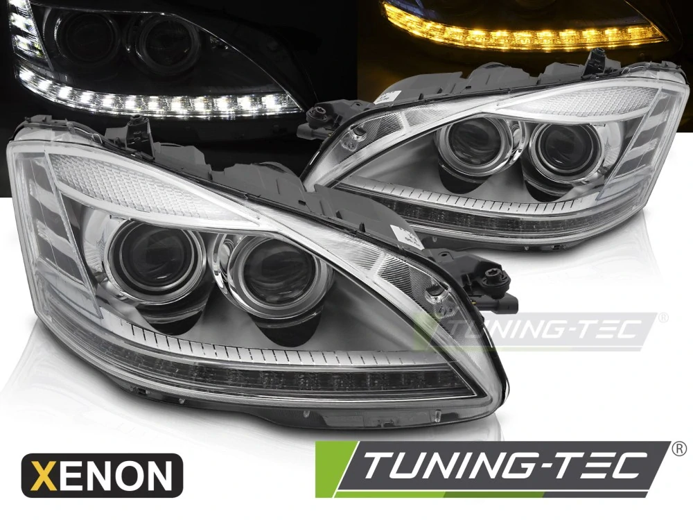 Xenon / LED světlomety pro Mercedes-Benz Třídy S W221 05-09 – Chromové
