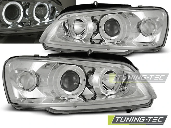 Přední světla Peugeot 106 1996-2003 Angel Eyes - chrom
