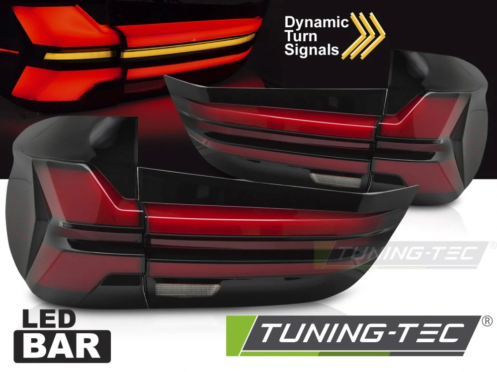 Zadní LED světla pro BMW X5 F15 (2013–2018) – Červená/Kouřová, s sekvenčním blinkrem (Pár)