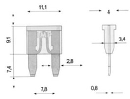 Pojistka nožová Micro 15A, 10 ks