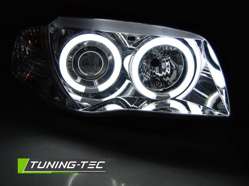 Přední světla BMW 1 E87, E81 04-11 - chrom Angel Eyes CCFL