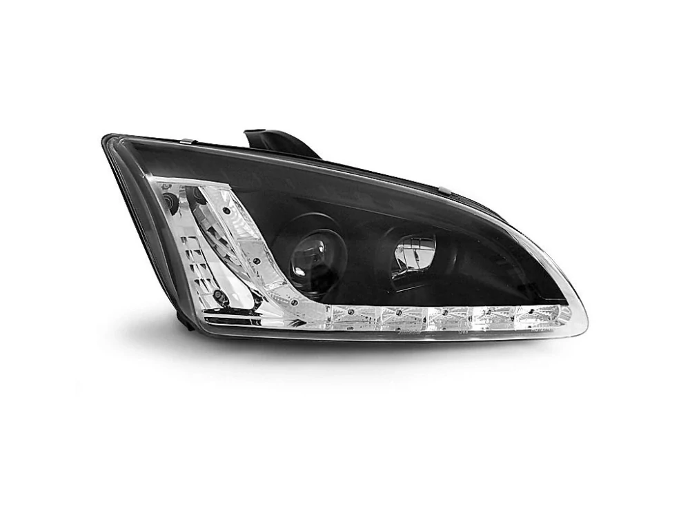 Přední světlomety, světla, lampy Ford Focus, 2005-2008, LED Daylight, černé black