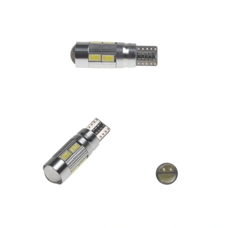 LED žárovka 12V T10 bílá, 10SMD s čočkou