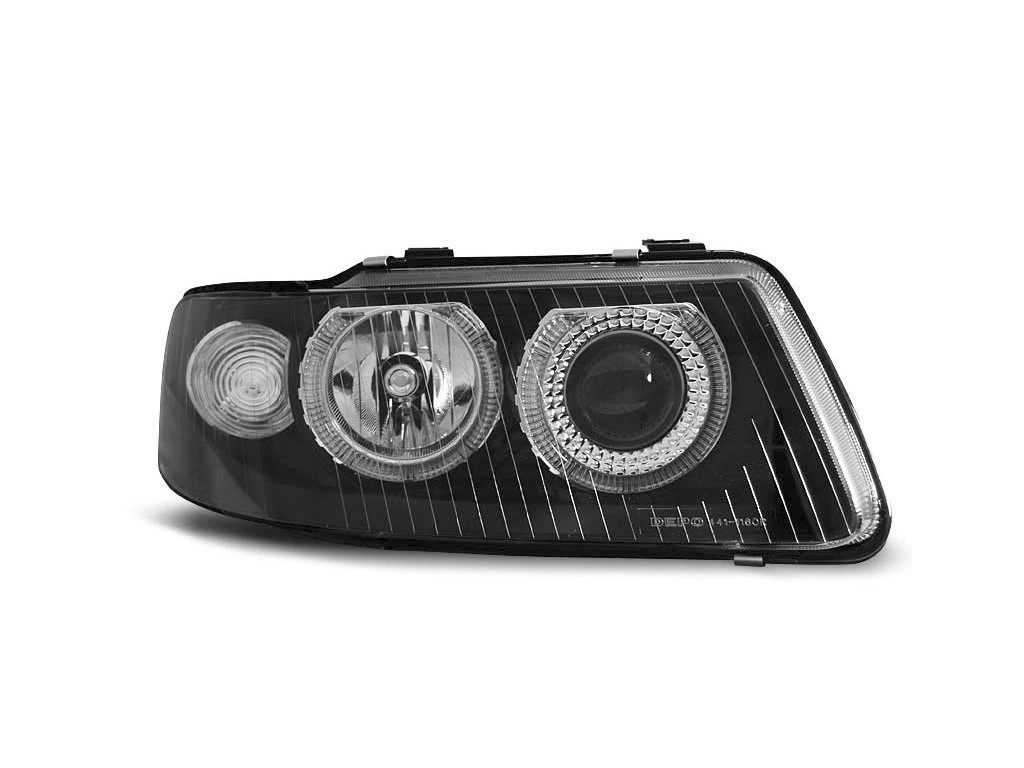 PŘEDNÍ SVĚTLOMETY AUDI A3, 2000-2003, ANGEL EYES, ČERNÉ BLACK