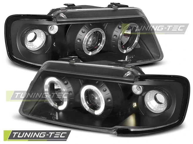 Přední světla Audi A3 8L 96-00 Angel Eyes - černé