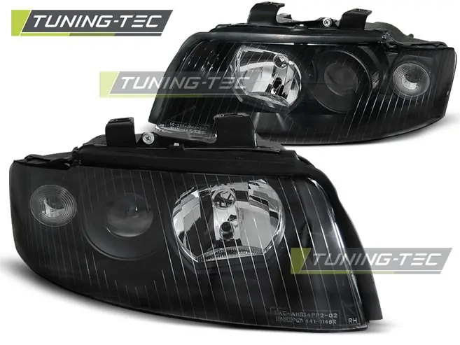 PŘEDNÍ SVĚTLOMETY AUDI A4, 2001-2004, ČERNÉ BLACK