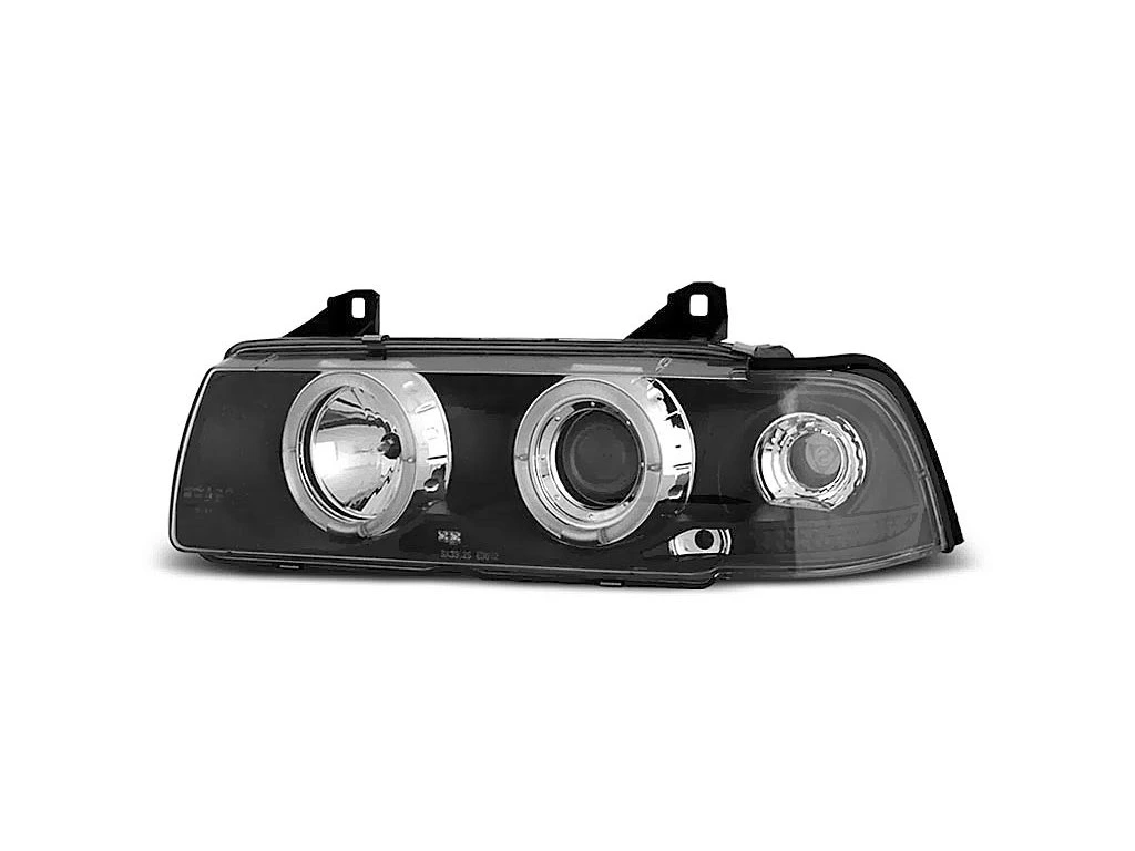 Přední světla BMW E36 91-98 Angel Eyes - sedan, compact, touring - černé