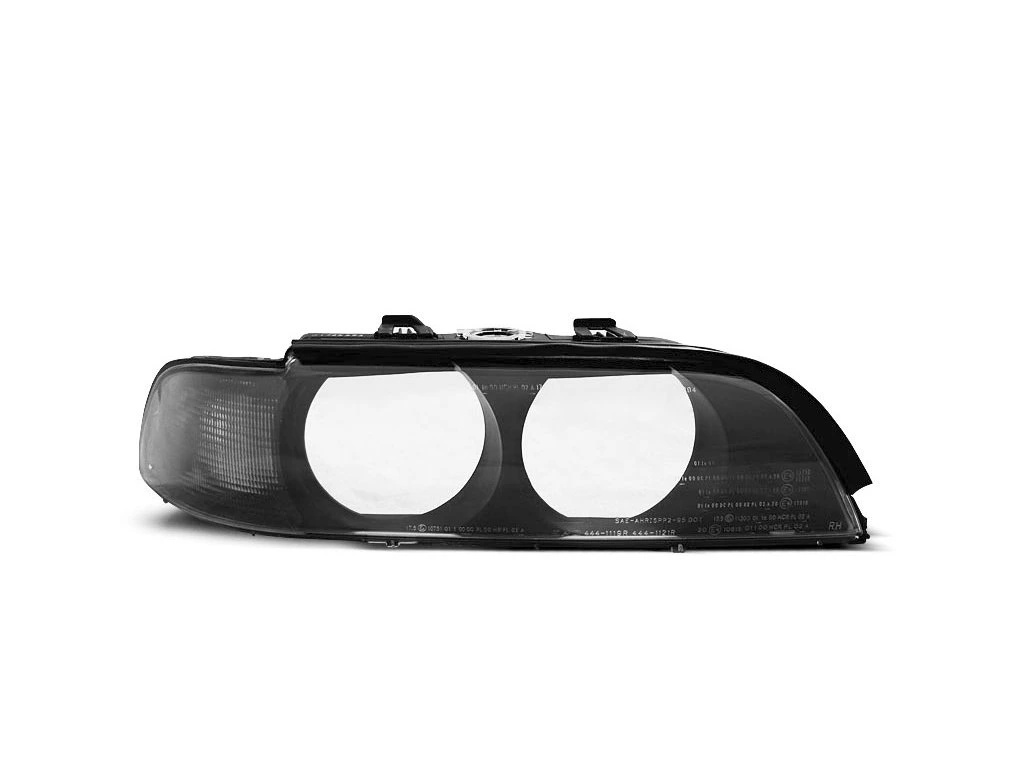 Přední světla BMW E39, 1995-2000, Kryty světel, náhradní sklo, black provedení 