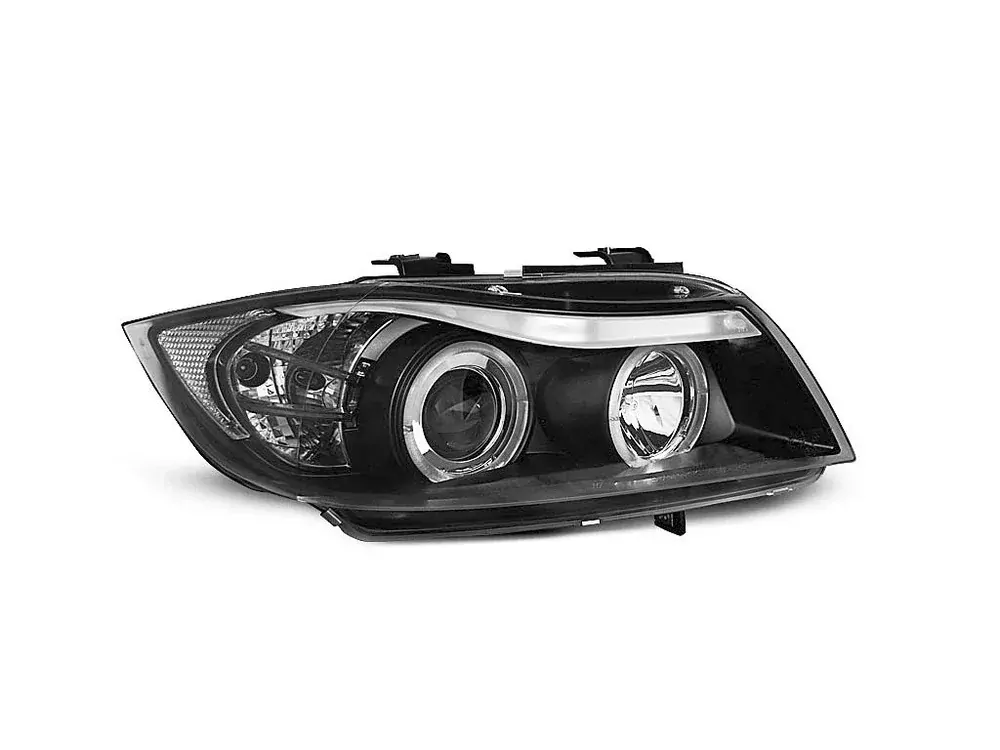 PŘEDNÍ SVĚTLA BMW E90, E91, 2005-2008, ANGEL EYES, ČERNÉ BLACK