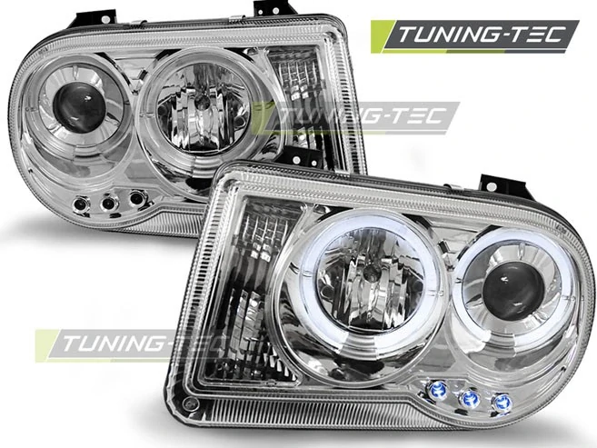 Přední světla Chrysler 300C 05-10 Angel Eyes - chrom LPCH09