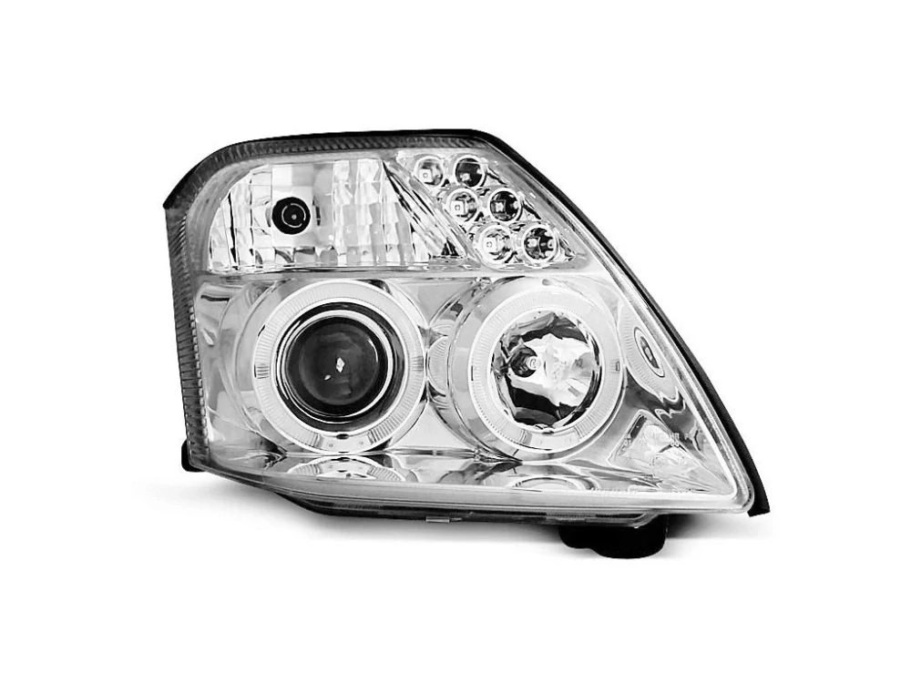 Přední světla Citroen C2, 2003-2010, Angel Eyes, chrom LPCI07