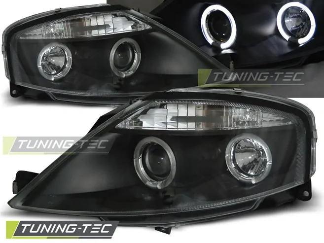 Přední světla Citroen C3 02-09 Angel Eyes - černé