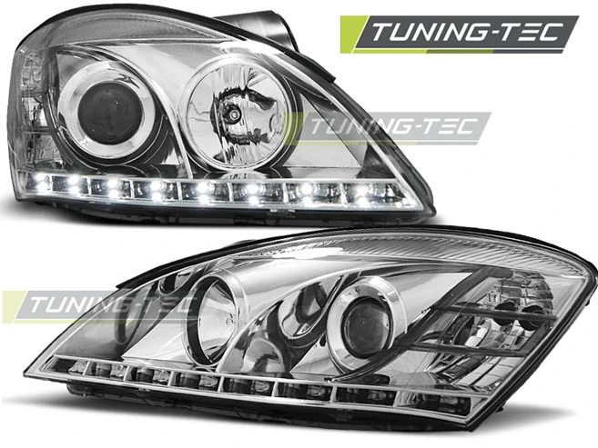 PŘEDNÍ SVĚTLA KIA CEED, 2006-2009, LED DAYILIGHT, CHROM