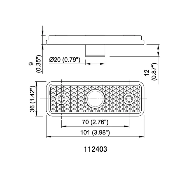 Boční obrysové světlo LED, oranžový obdélník, homologace