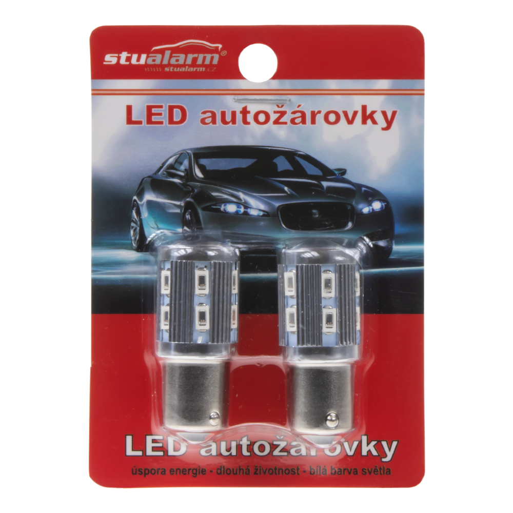 LED BA15S oranžová, 12SMD + 3W LED 10-30V