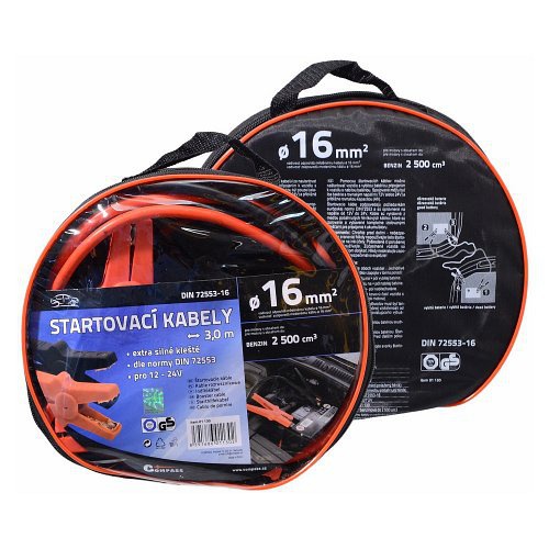 Startovací kabely 16 délka 3m TÜV/GS DIN72553