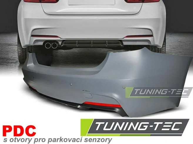 ZADNÍ NÁRAZNÍK BMW F30, 2011-, M PERFORMANCE S OTVORY PRO PARK. SENZORY