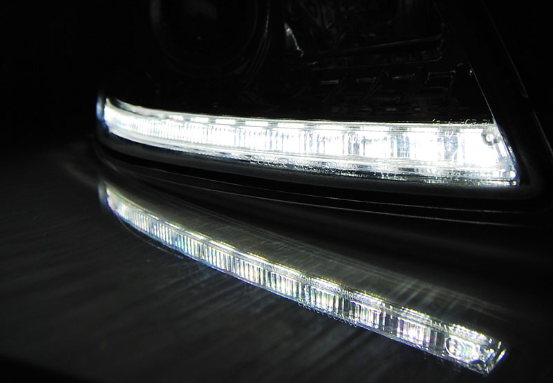 Přední světla Škoda Octavia II 09-12 - černá LED TRU DRL homologováno